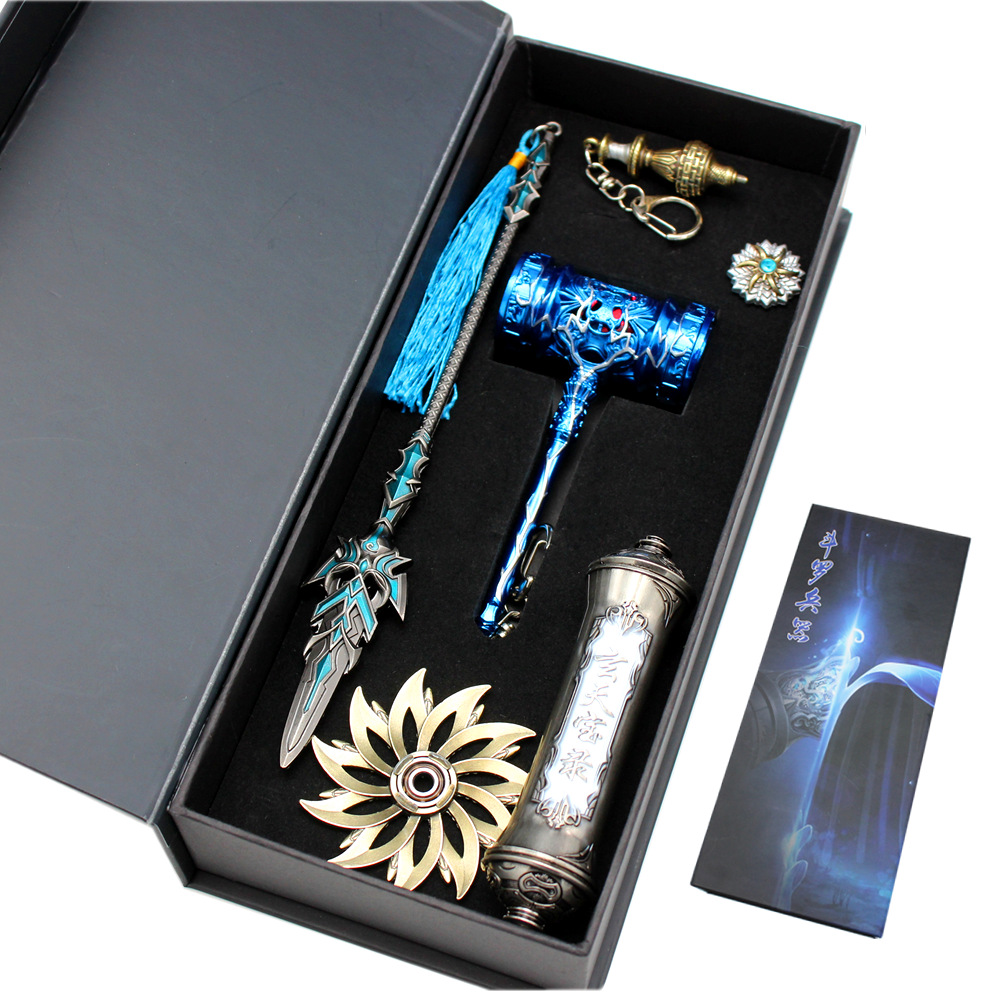 Douluo Gift Box Xuantian, Baolu Tangsan Haotian Hammer Buddha Anger Tang Lian Sleeve Sword Weapon Alloy Model Ornaments