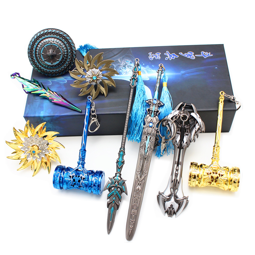 Douluo Gift Box Xuantian, Baolu Tangsan Haotian Hammer Buddha Anger Tang Lian Sleeve Sword Weapon Alloy Model Ornaments Douluo Gift Box Xuantian, Baolu Tangsan Haotian Hammer Buddha Anger Tang Lian Sleeve Sword Weapon Alloy Model Ornaments