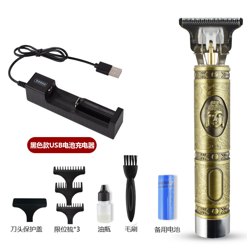 CrossBorder Exclusive T9 Dragon and Phoenix Buddha Head Hair Clipper Electric Clipper Razor Retro Oil Head Clipper