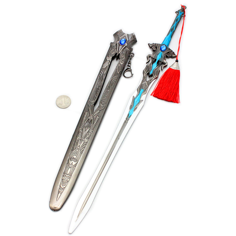 Hammer Blue Silver Tyrannite Gun Chen Xin Seven Killing Sword Sleeve Sword Buddha Anger Tang Lian Model Toy Decoration