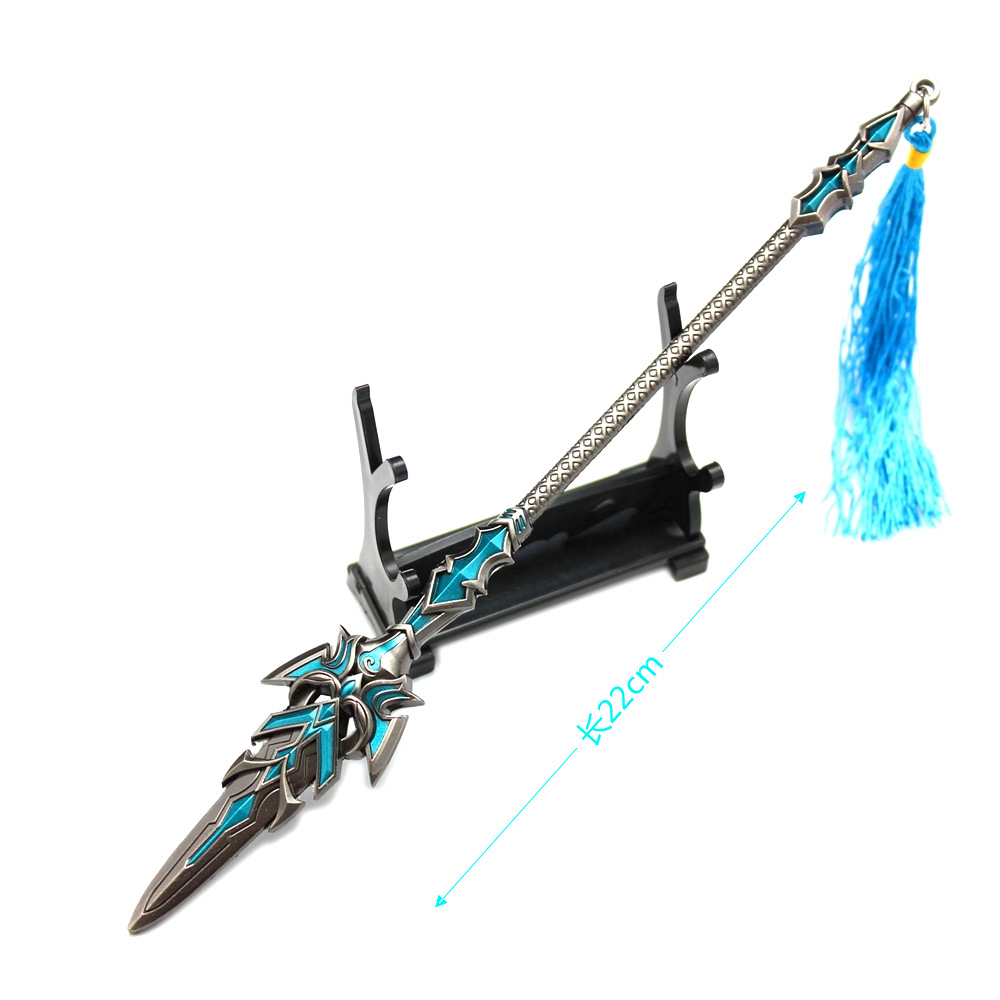 Hammer Blue Silver Tyrannite Gun Chen Xin Seven Killing Sword Sleeve Sword Buddha Anger Tang Lian Model Toy Decoration