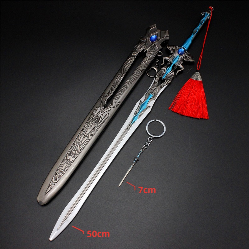 Hammer Blue Silver Tyrannite Gun Chen Xin Seven Killing Sword Sleeve Sword Buddha Anger Tang Lian Model Toy Decoration