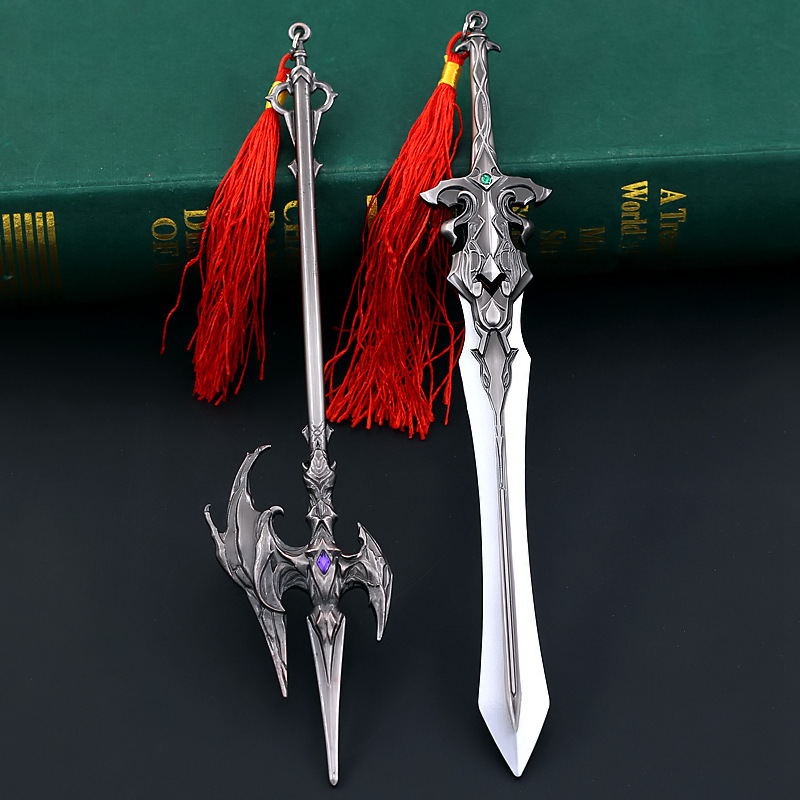 Hammer Blue Silver Tyrannite Gun Chen Xin Seven Killing Sword Sleeve Sword Buddha Anger Tang Lian Model Toy Decoration