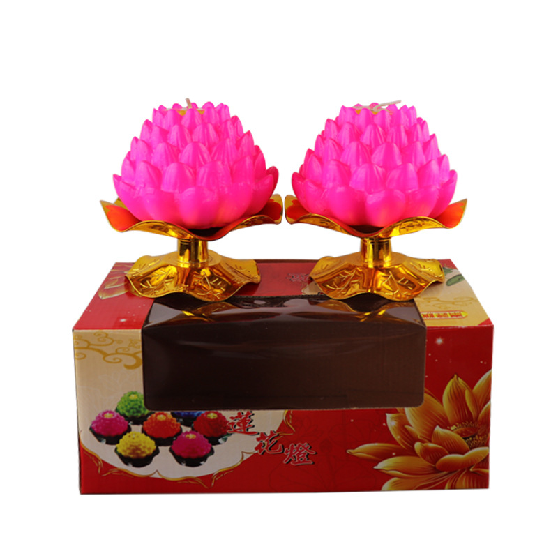 Lotus Lantern Buddha Worship Factory Batch Lotus Lamp Candle Lotus Candle Lotus Wax Wish Light Butter Red Floating Water