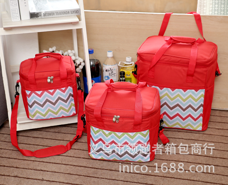 Ultra large 32L wave pattern Oxford cloth ice bag large capacity double layer waterproof heat insulation package