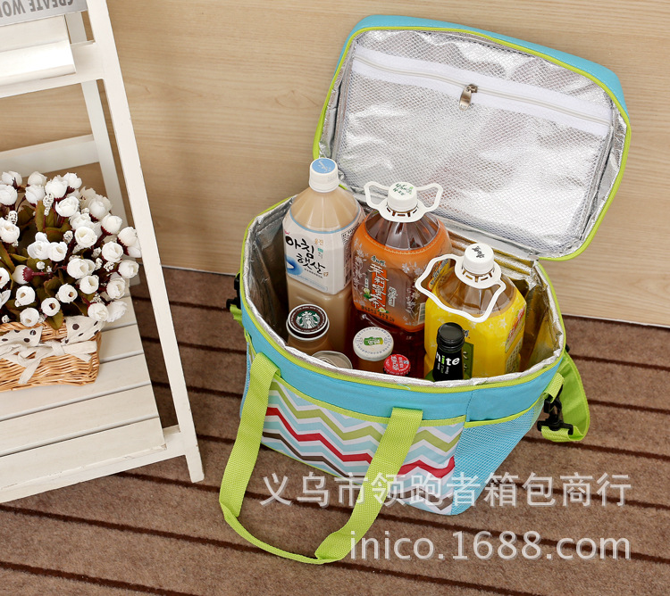 Ultra large 32L wave pattern Oxford cloth ice bag large capacity double layer waterproof heat insulation package