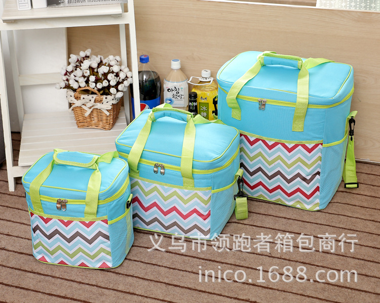 Ultra large 32L wave pattern Oxford cloth ice bag large capacity double layer waterproof heat insulation package