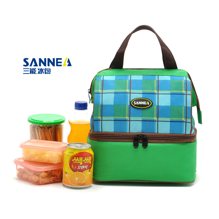 Three new portable ice bag double green lunch box bag bag wholesale spot fresh milk