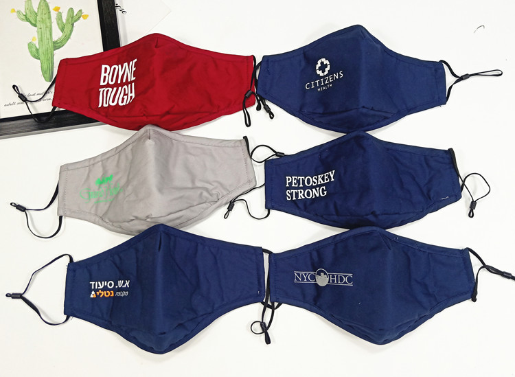 Washable cotton cloth adult respirator PM2.5 dust and fog respirator customized logo across indicates the border