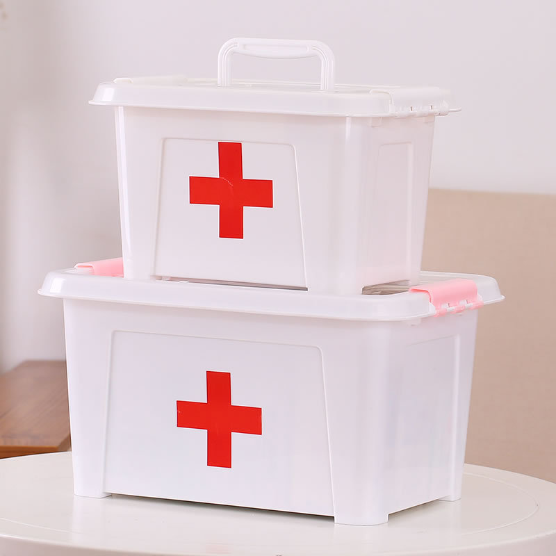 Family medicine box medicine box large layered transparent portable family medicine box medicine small first aid box