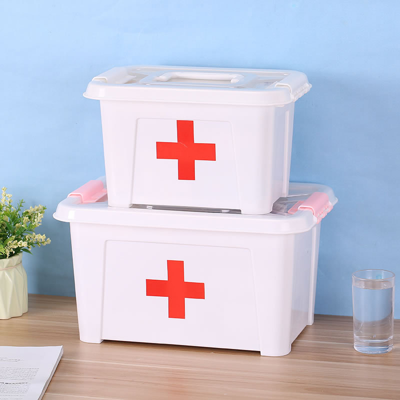 Family medicine box medicine box large layered transparent portable family medicine box medicine small first aid box