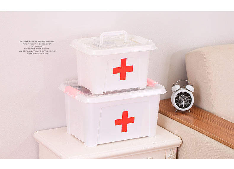 Family medicine box medicine box large layered transparent portable family medicine box medicine small first aid box