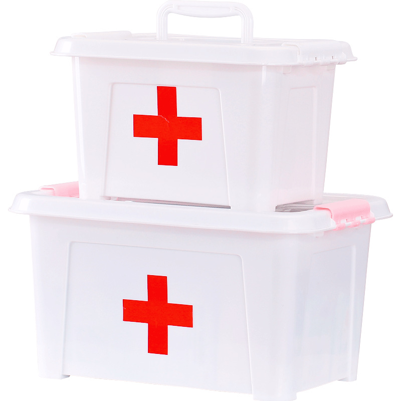 Family medicine box medicine box large layered transparent portable family medicine box medicine small first aid box