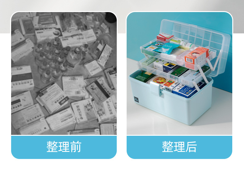 Household Medicine Box Plastic Storage Box Multi-Layer Portable Medicine Storage First Aid Kit Household Medicine Box Plastic Storage Box Multi-Layer Portable Medicine Storage First Aid Kit