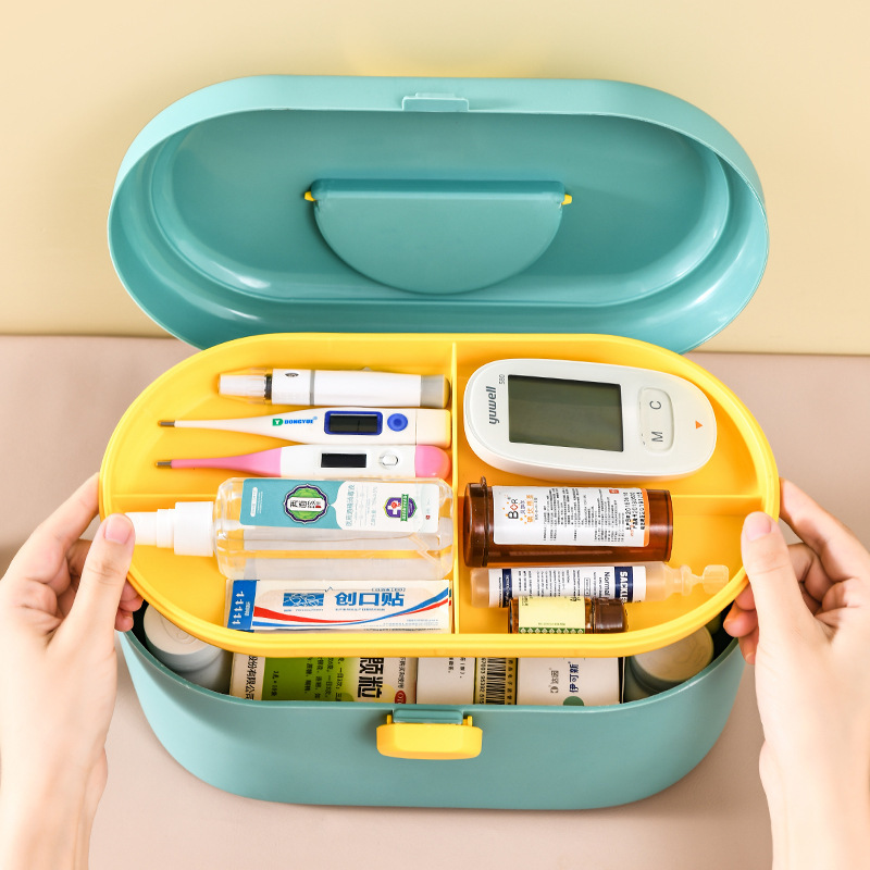 Household Plastic Medicine Cabinet Large Capacity Medicine Storage Box Moisture-Proof First Aid Kit