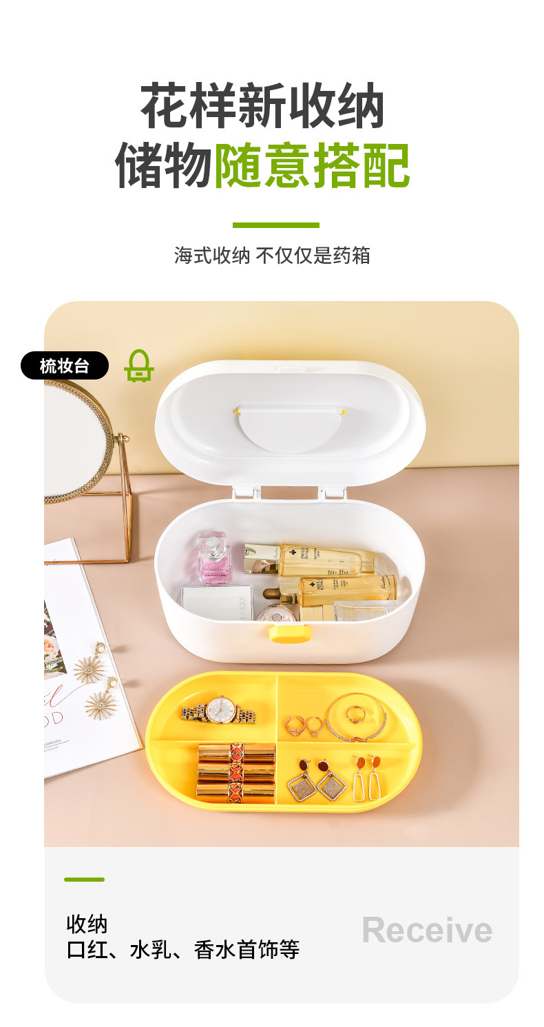 Household Plastic Medicine Cabinet Large Capacity Medicine Storage Box Moisture-Proof First Aid Kit