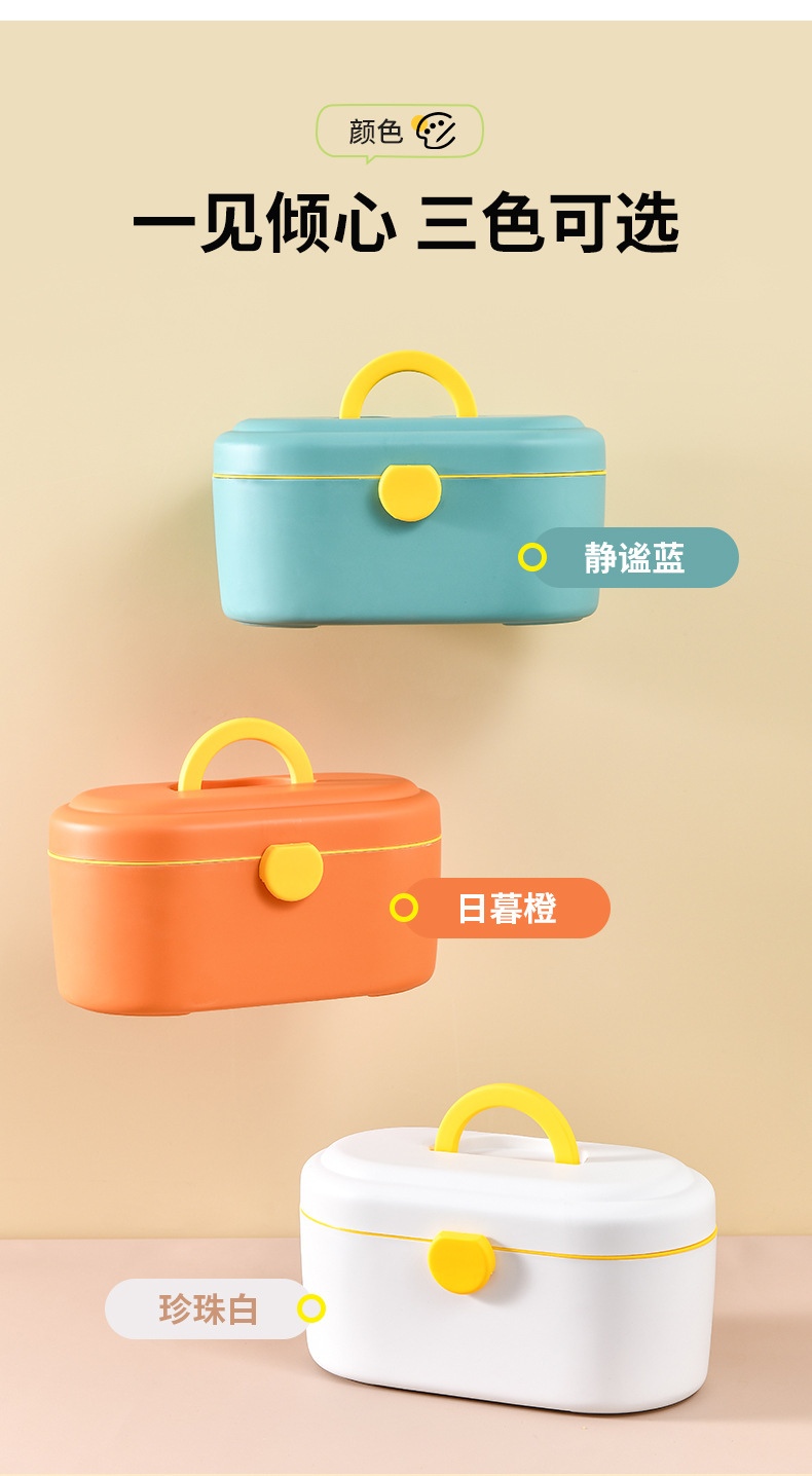Household Plastic Medicine Cabinet Large Capacity Medicine Storage Box Moisture-Proof First Aid Kit