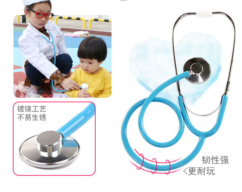 Wooden Children Play House Red Cloth Bag First-Aid Kit Medicine Box Toy Simulation Injection Dental Role Play