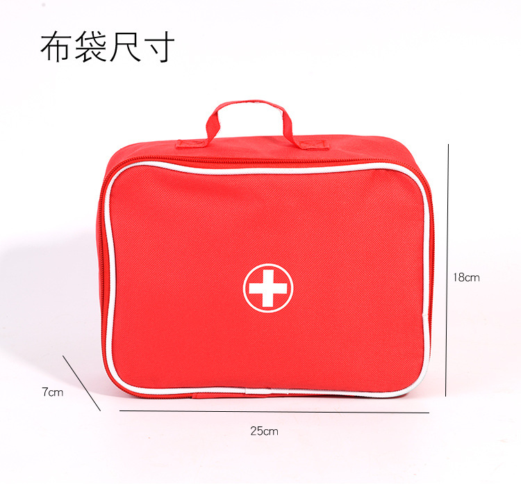Wooden Children Play House Red Cloth Bag First-Aid Kit Medicine Box Toy Simulation Injection Dental Role Play