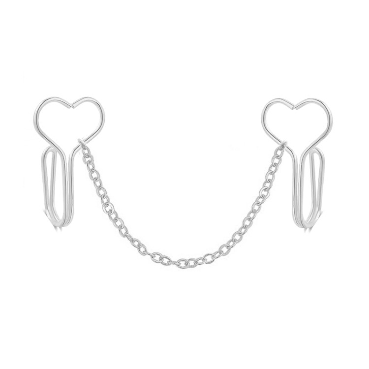 Stainless Steel Heart Nasal Splint Nose Chain Fake Nose Ring Nose Chain Nose Chain Amazon AliExpress New Product