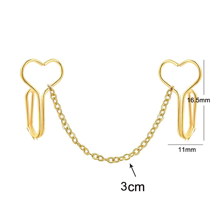 Stainless Steel Heart Nasal Splint Nose Chain Fake Nose Ring Nose Chain Nose Chain Amazon AliExpress New Product