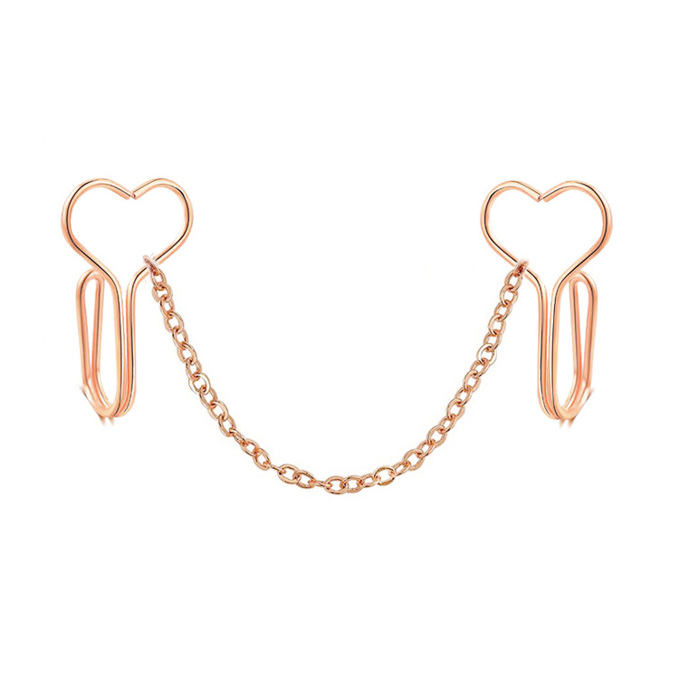 Stainless Steel Heart Nasal Splint Nose Chain Fake Nose Ring Nose Chain Nose Chain Amazon AliExpress New Product