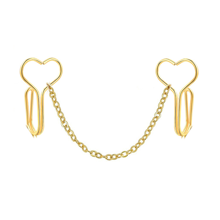 Stainless Steel Heart Nasal Splint Nose Chain Fake Nose Ring Nose Chain Nose Chain Amazon AliExpress New Product