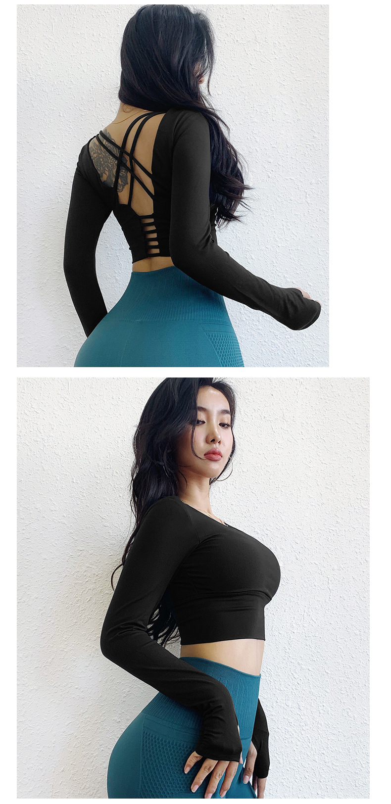 Fall Slim Fit Beauty Back Yoga Workout Clothes with Chest Pad Sports T-shirt Running Sexy Tight Long Sleeve Yoga Jacket Fall Slim Fit Beauty Back Yoga Workout Clothes with Chest Pad Sports T-shirt Running Sexy Tight Long Sleeve Yoga Jacket