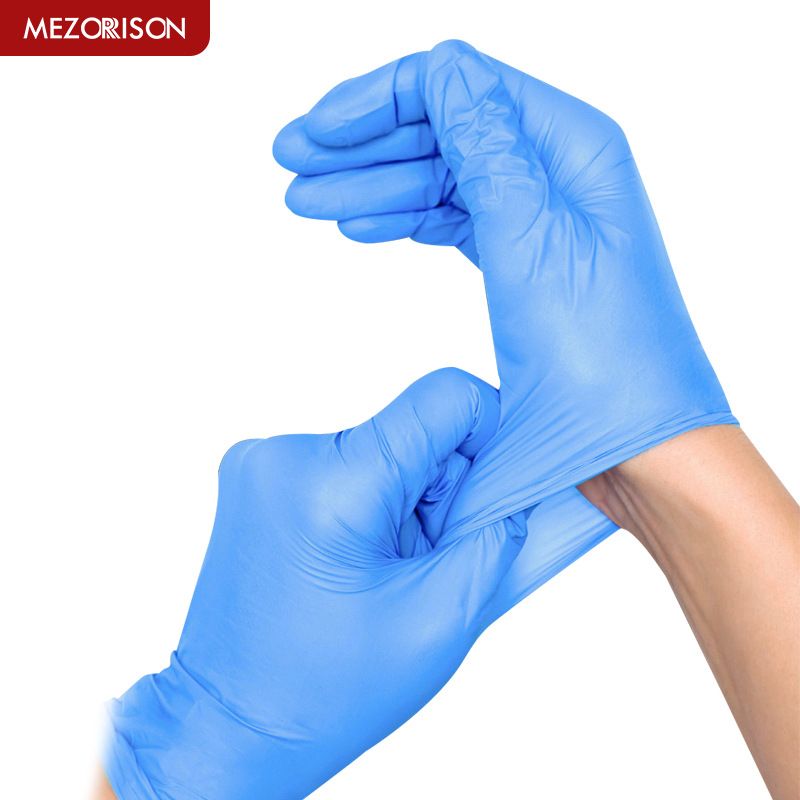 Meizhuang Chen Disposable Nitrile Gloves Thickened Nitrile Food Grade Medical Gloves 100 Pcs/Box