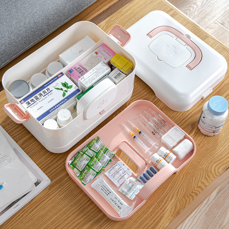 Household Drug Storage Medical Medicine Chest Portable Plastic First Aid Kit Multi-Layer Large Capacity First Aid Kit