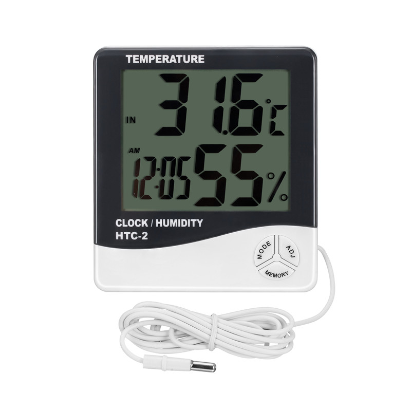 HTC-2 Indoor and Outdoor Temperature Hygrometer Household Large Screen with Probe Temperature and Humidity Meter HTC-2 Indoor and Outdoor Temperature Hygrometer Household Large Screen with Probe Temperature and Humidity Meter