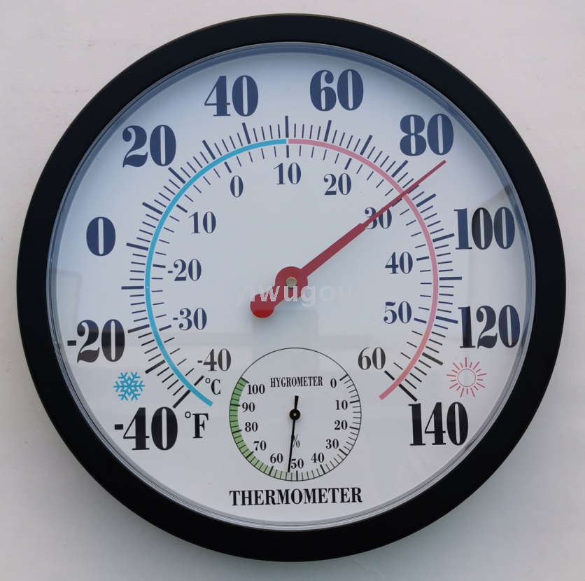 Th9250p round Hanging 25cm Pointer Hygrometer (Full Plastic Shell) PVC Dial