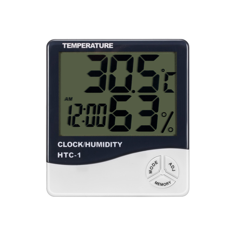 HTC-1 Indoor Electronic Hygrometer Alarm Clock Creative Home Large Screen Hygrometer