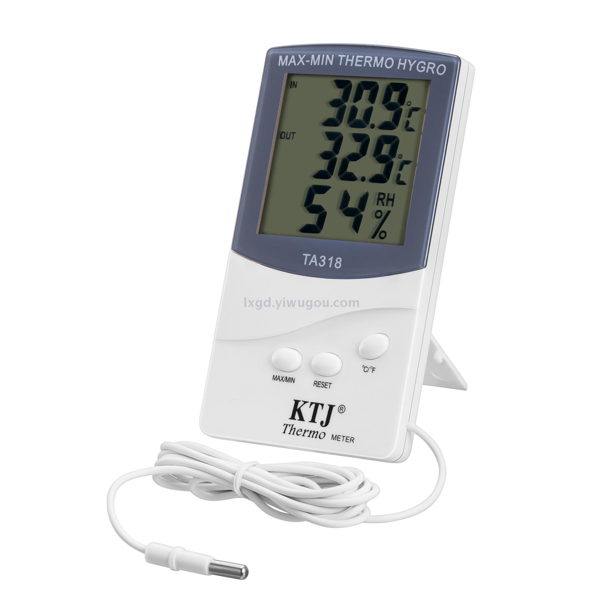 Ta318 Indoor and Outdoor Temperature Hygrometer with Memory Household Timing Electronic LCD Thermometer Hygrometer