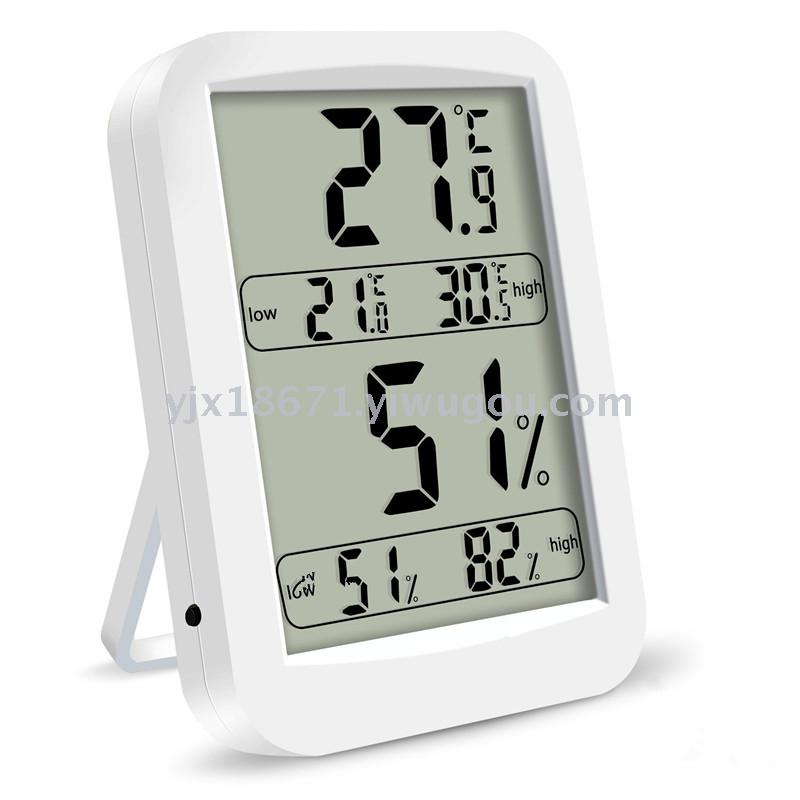 The large screen in the room shows electronic hygrometer with high and low temperature hygrometer The large screen in the room shows electronic hygrometer with high and low temperature hygrometer