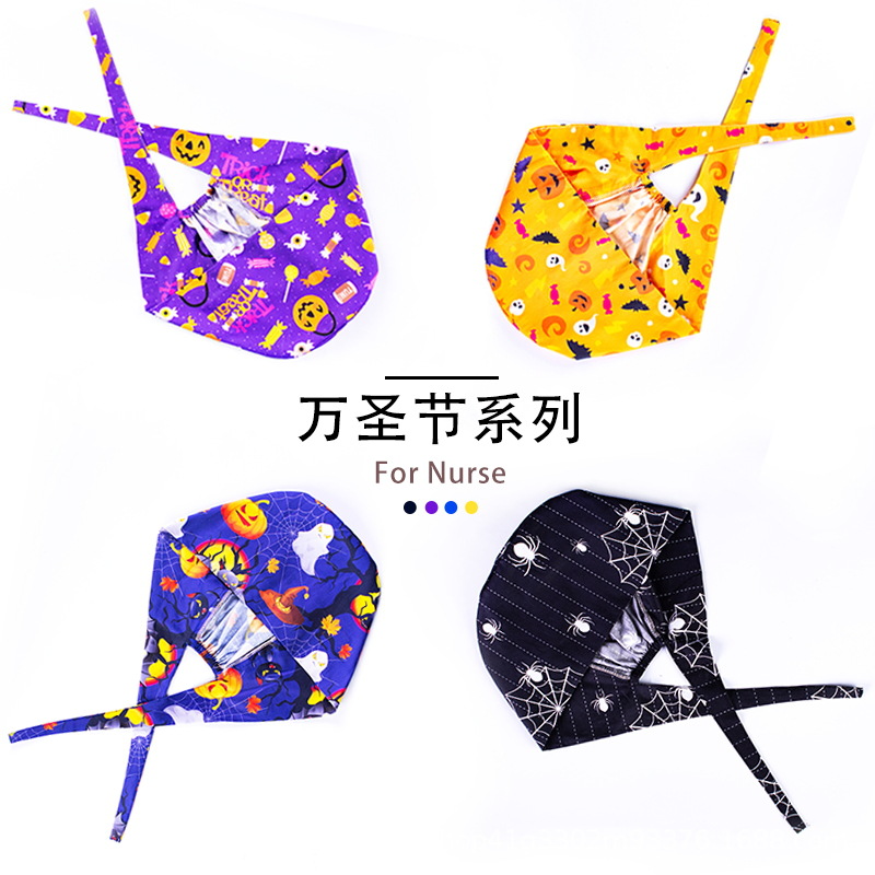 Surgical Cap Female Doctor's Cap Cotton Printed Operating Room Hat Stomatology plus Clinch Cap ICU Nurse Cap