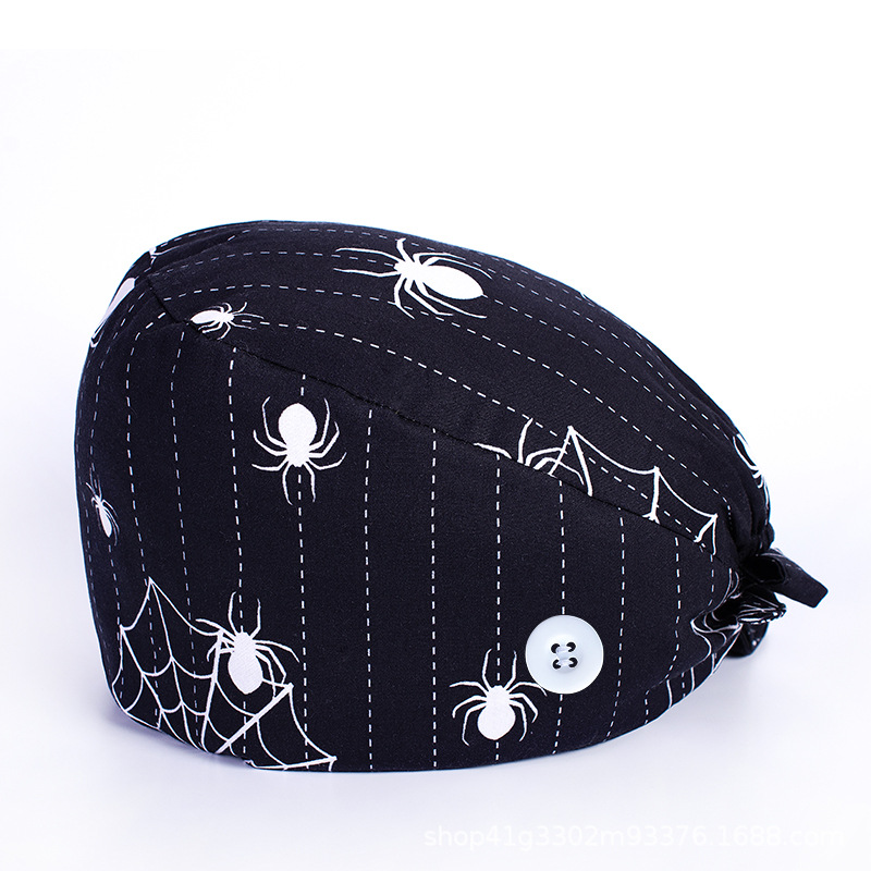 Surgical Cap Female Doctor's Cap Cotton Printed Operating Room Hat Stomatology plus Clinch Cap ICU Nurse Cap