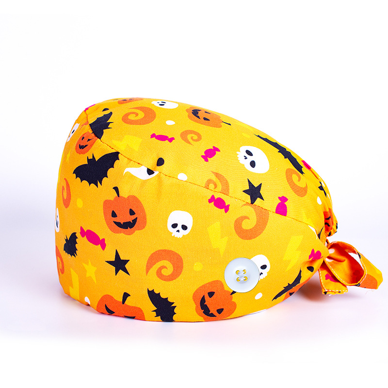 Surgical Cap Female Doctor's Cap Cotton Printed Operating Room Hat Stomatology plus Clinch Cap ICU Nurse Cap