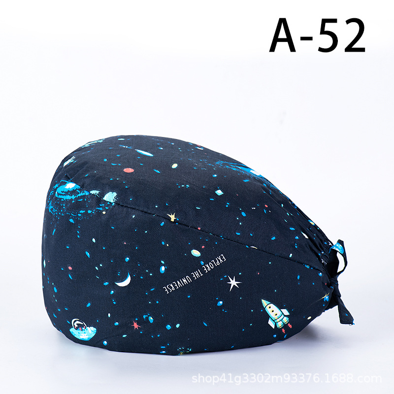 Surgical Cap Female Doctor's Cap Cotton Printed Operating Room Hat Stomatology plus Clinch Cap ICU Nurse Cap