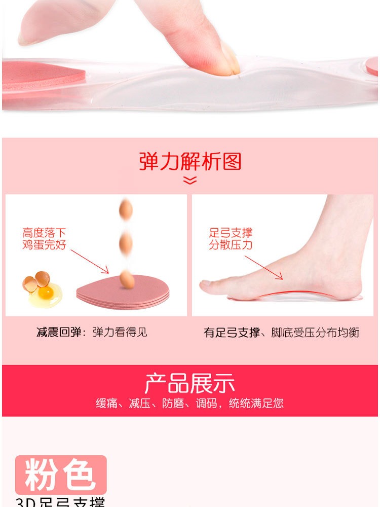 Silicone foot arch massage seven - point invisible PORON heel pad lady high - heeled shoes seven - point pad Silicone foot arch massage seven - point invisible PORON heel pad lady high - heeled shoes seven - point pad