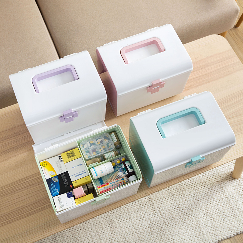 Plastic medicine cabinet large family first aid kit medical kit portable medicine cabinet medical kit