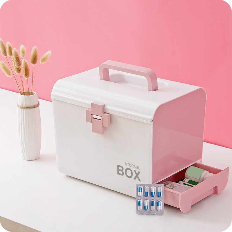Plastic medicine cabinet large family first aid kit medical kit portable medicine cabinet medical kit