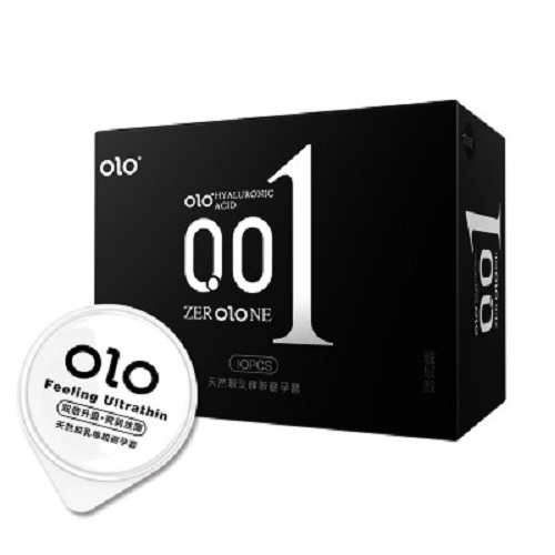 Olo Ultra-Thin Condom Hyaluronic Acid 001 Sets Sexy Wolf Tooth Long-Lasting Condom Adult Male Products Safty Belt Cover