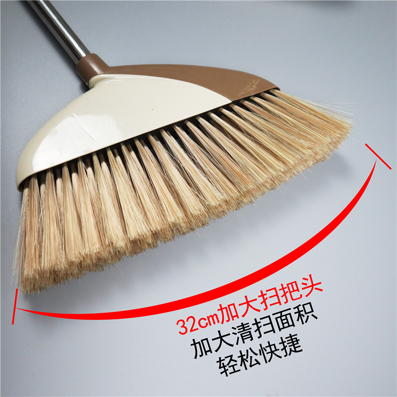 Nordic Style New Big Size Condom Broom Dustpan with Scraping Teeth Soft Hair Broom Stainless Steel Broom and Dustpan Set