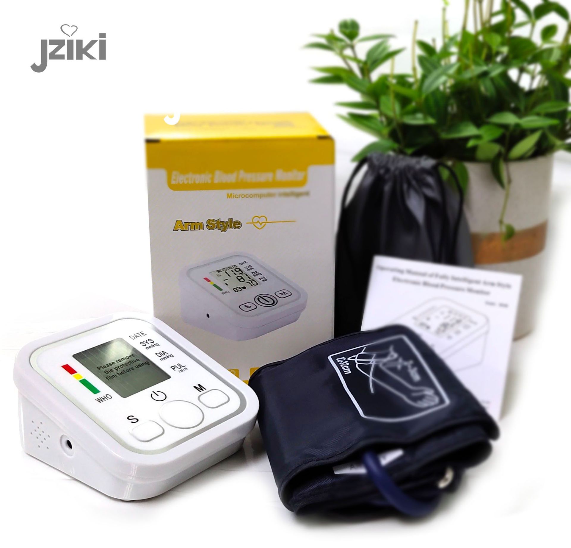 Sphygmomanometer English Arm Blood Pressure Measuring Instrument Yellow White Foreign Trade Sphygmomanometer OEM