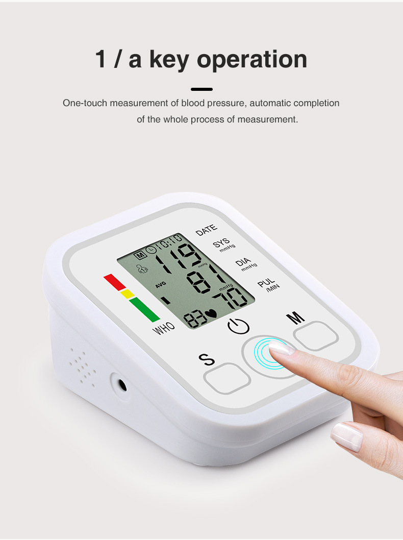Sphygmomanometer English Arm Blood Pressure Measuring Instrument Yellow White Foreign Trade Sphygmomanometer OEM