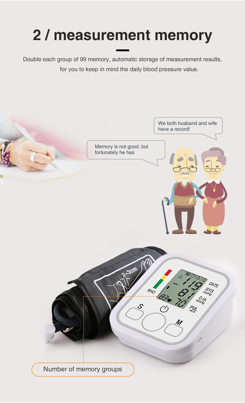 Sphygmomanometer English Arm Blood Pressure Measuring Instrument Yellow White Foreign Trade Sphygmomanometer OEM