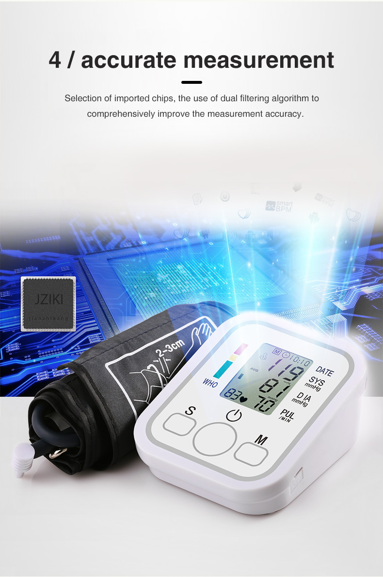 Sphygmomanometer English Arm Blood Pressure Measuring Instrument Yellow White Foreign Trade Sphygmomanometer OEM