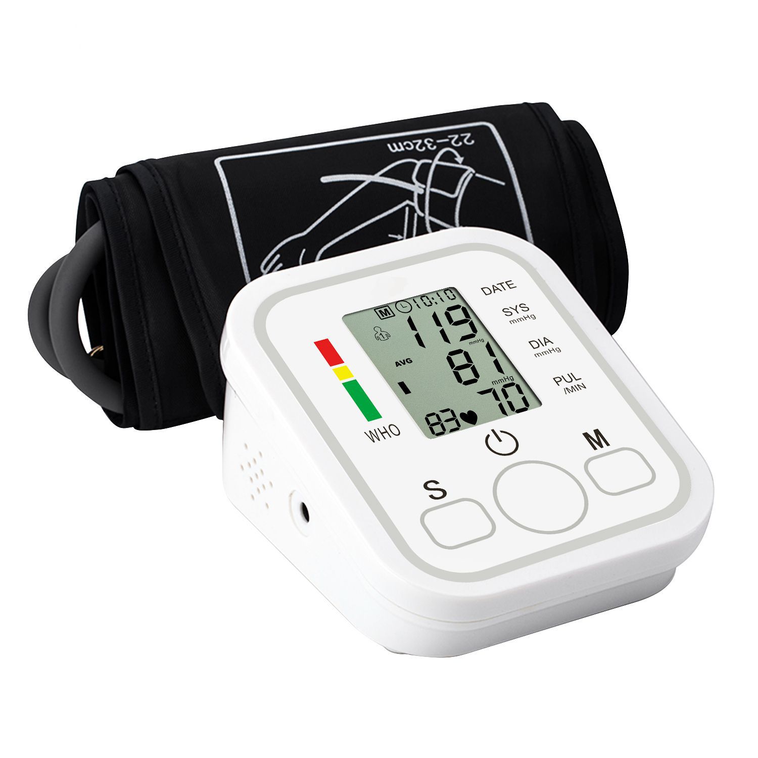 Exclusive for Cross-Border Chinese and English Electronic Arm Type Blood Pressure Meter Sphygmomanometer