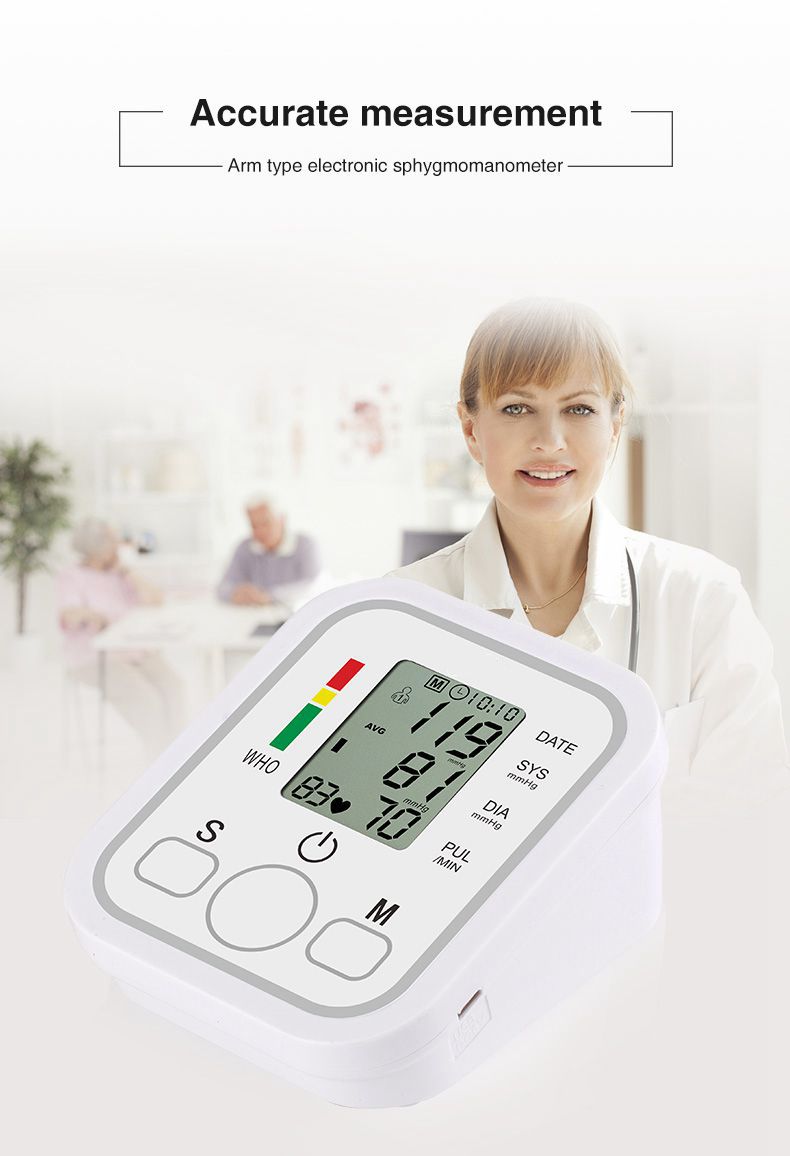 Exclusive for Cross-Border Chinese and English Electronic Arm Type Blood Pressure Meter Sphygmomanometer